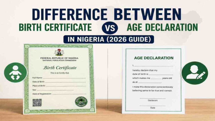Birth certificate and Age Declaration